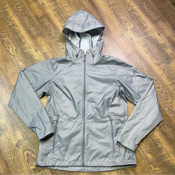 Columbia Arcadia Waterproof Rain Coat Jacket Womens Size Medium Gray Lightweight - Picture 1 of 12